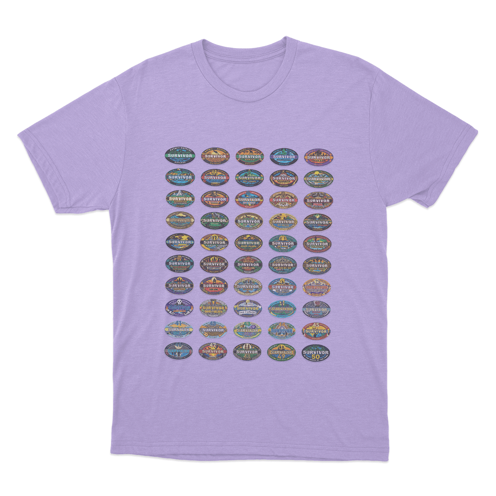 Survivor Seasons Collage Unisex T Shirt Purple Survivor Seasons Collage Unisex T Shirt Purple