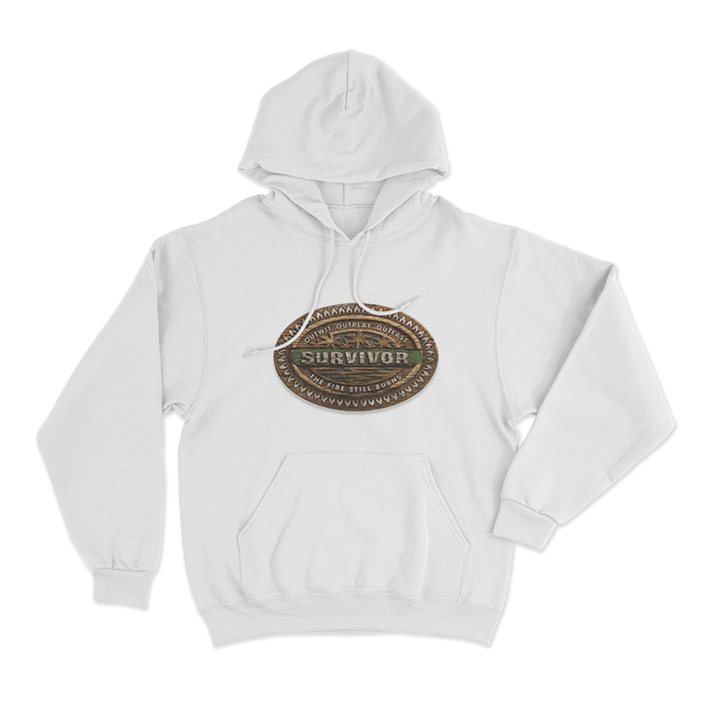 Survivor Tribal Wood Unisex Hoodie White Survivor Tribal Wood Unisex Hoodie White