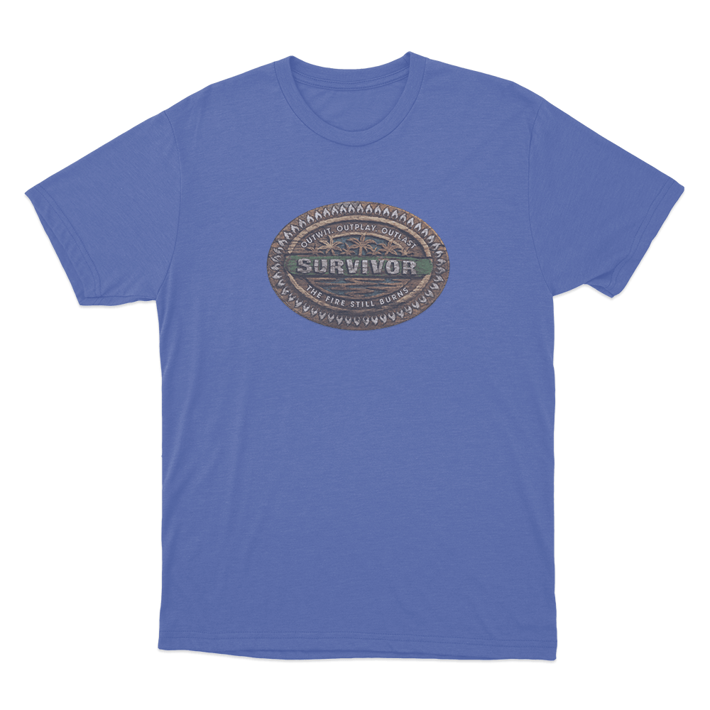 Survivor Tribal Wood Unisex T Shirt Blue Survivor Tribal Wood Unisex T Shirt Blue