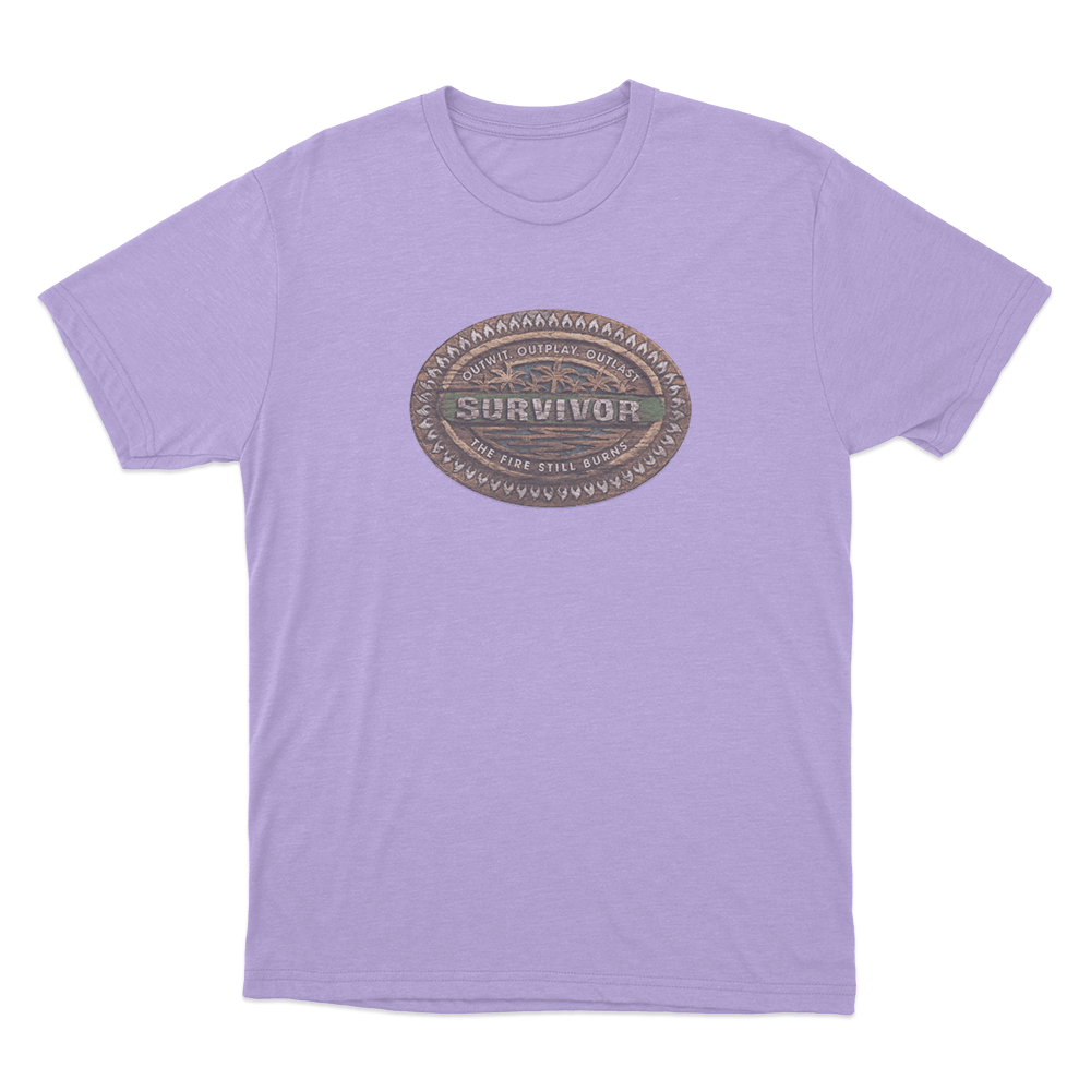 Survivor Tribal Wood Unisex T Shirt Purple Survivor Tribal Wood Unisex T Shirt Purple