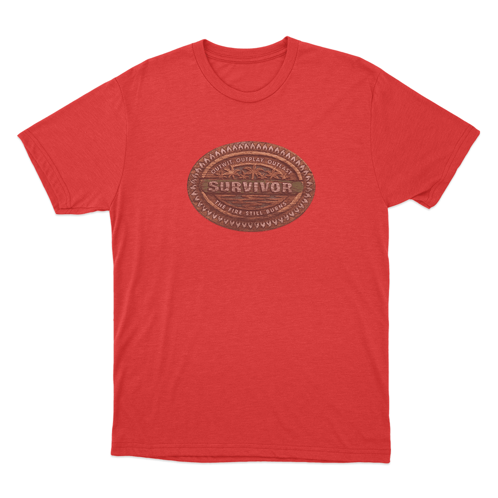 Survivor Tribal Wood Unisex T Shirt Red Survivor Tribal Wood Unisex T Shirt Red
