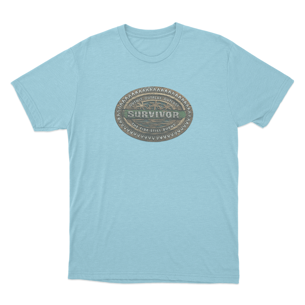 Survivor Tribal Wood Unisex T Shirt Sky Blue Survivor Tribal Wood Unisex T Shirt Sky Blue