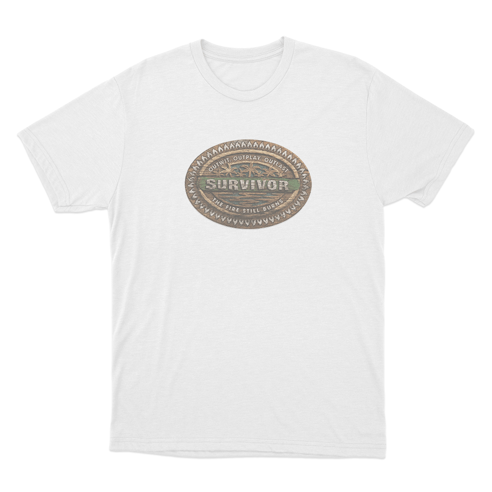 Survivor Tribal Wood Unisex T Shirt White Survivor Tribal Wood Unisex T Shirt White